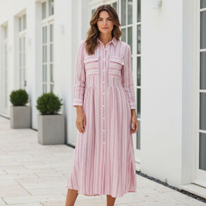 Free People Small Sample Pinstripe Midi Stripe Dress